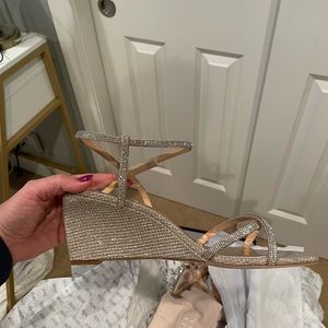 Brand new wedge sequin sandals - never worn
